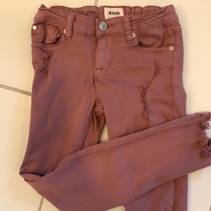 Hudson pink distressed jeans, size 10 girls